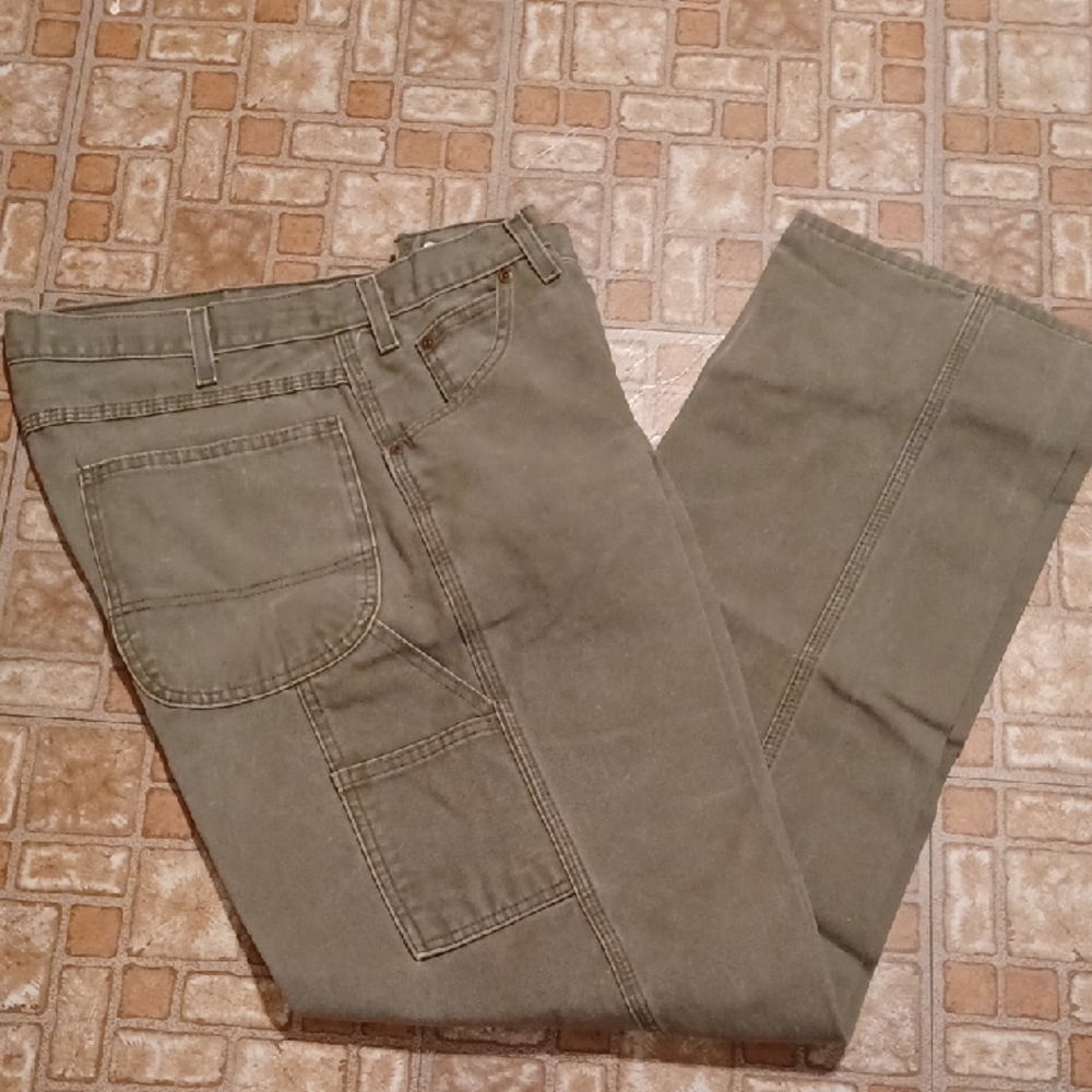 Dickies Carpenter Pants Olive Green 36x34 Canvas Work Pants
